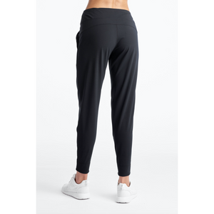 Black tailored sweatpant carried by Studio 128's online boutique.  