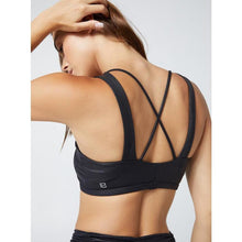 Load image into Gallery viewer, Chic black sports bras from Body Language at Studio 128. 
