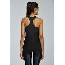 Black tank with mesh back detail from Noli Yoga available at studio 128. 