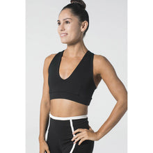 Load image into Gallery viewer, Classic and stylish black sports bras from Studio 128. 
