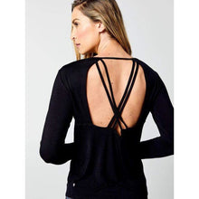 Load image into Gallery viewer, Strappy black long sleeves tops available at Studio 128. 
